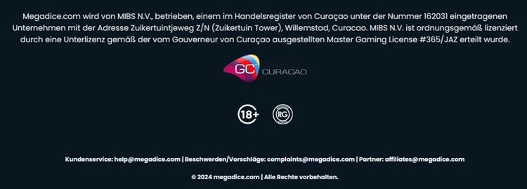 Sicherheit & Mega Dice Lizenz