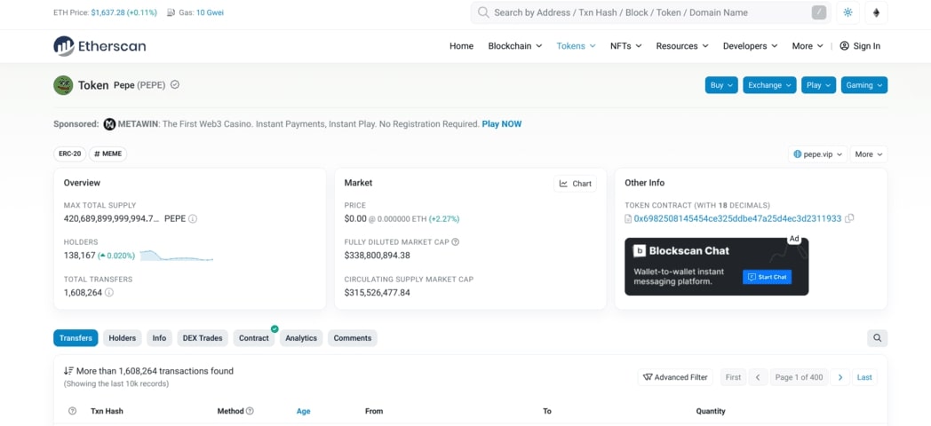 Etherscan Screenshot