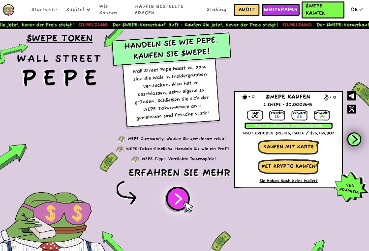 wall street pepe unterbewertete krypto