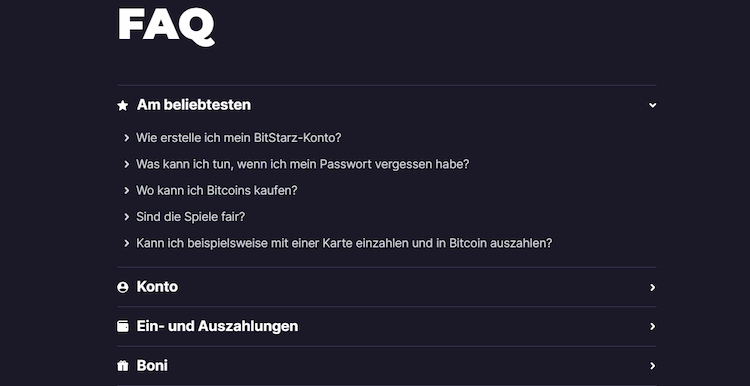 BitStarz Casino Support