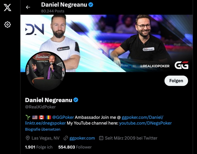 Daniel Negreanu auf X