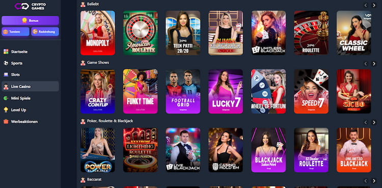 Live Casino Crypto Games