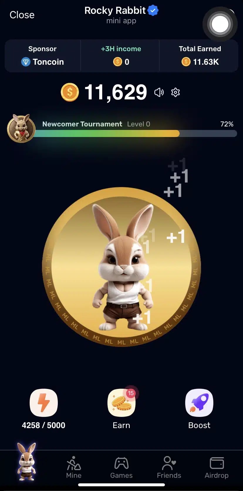 Tap-to-Earn-Spiel Rocky Rabbit