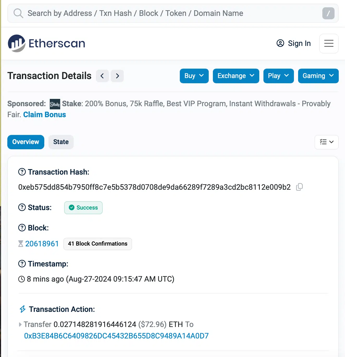 blockchain transaktion