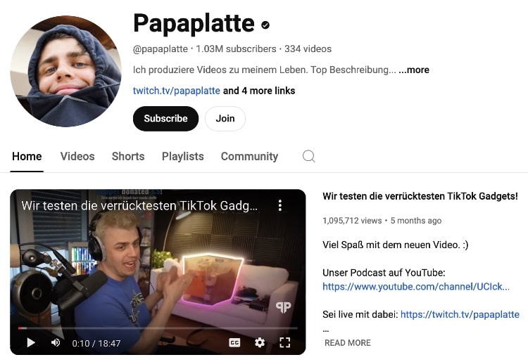papaplatte youtube