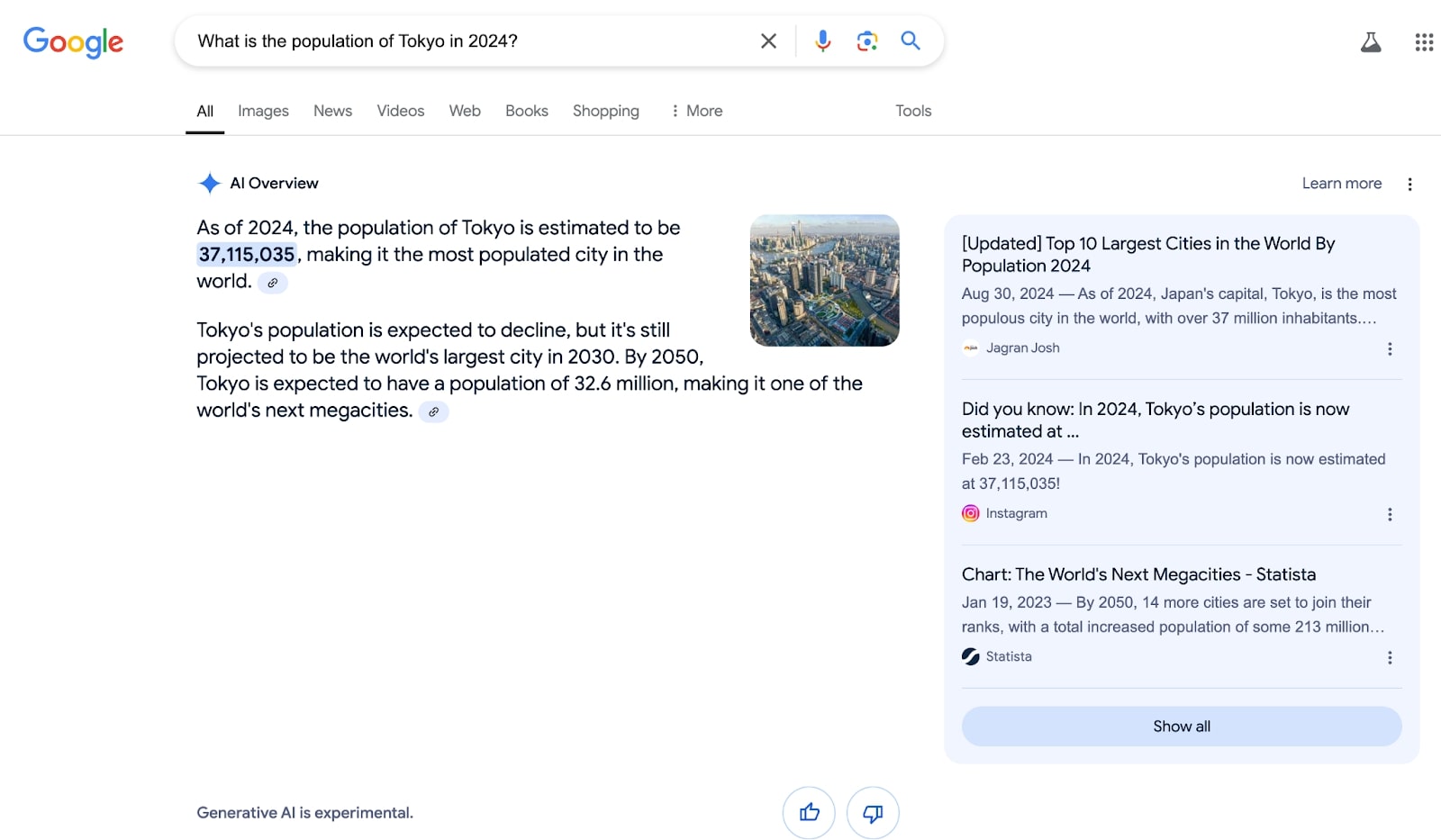 Die Antwort von Google auf eine schnelle Faktenabfrage