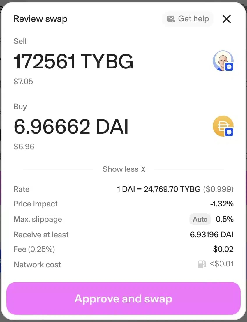 Token-Swap auf Uniswap