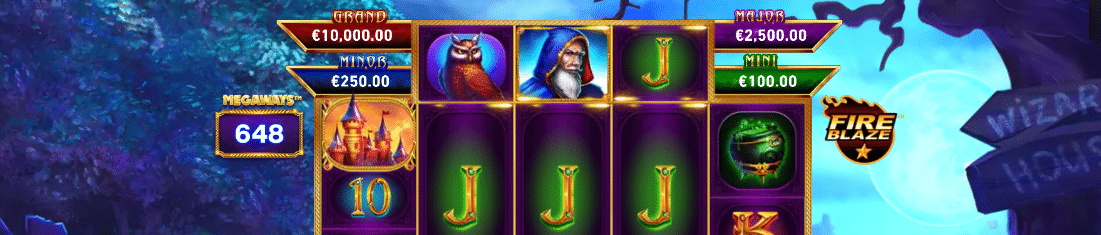 Comodines y bonos en la slot Blue Wizard