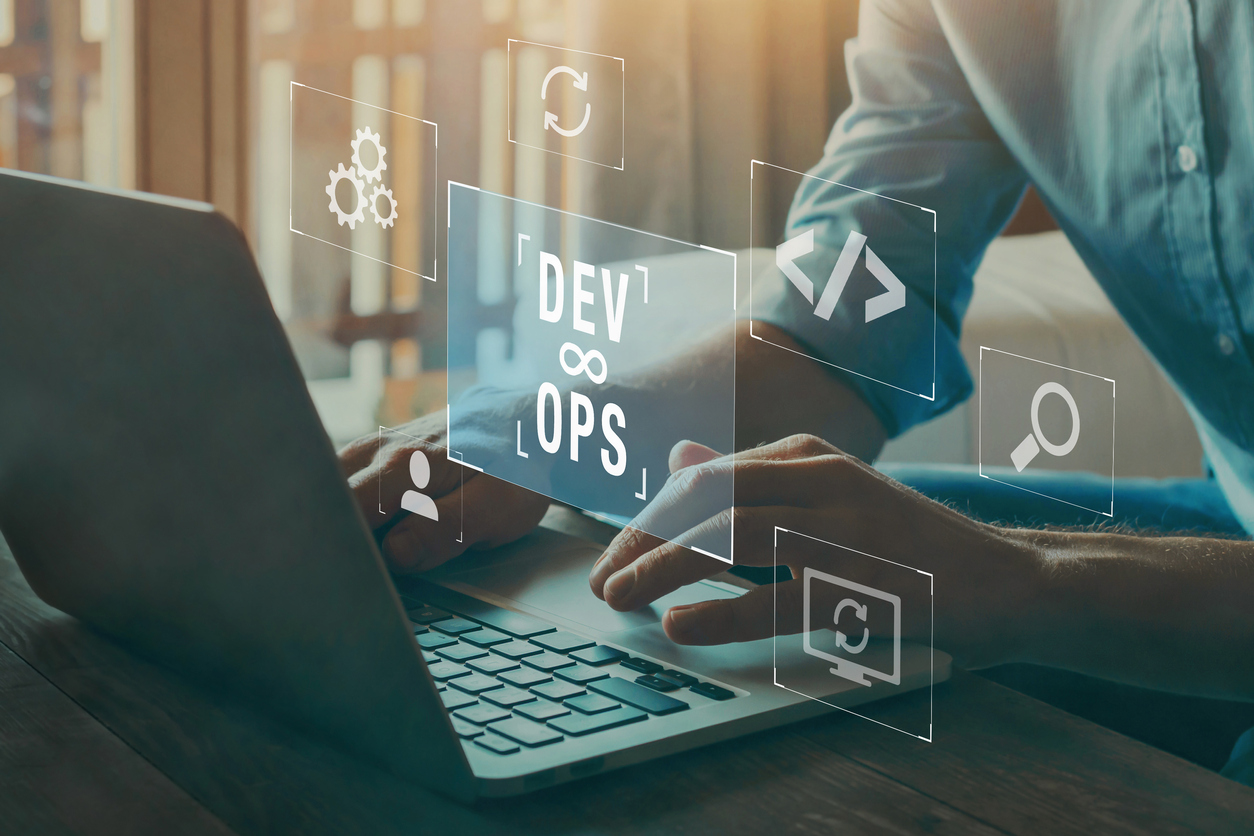 DevOps concept, software development and IT operations, agile programming