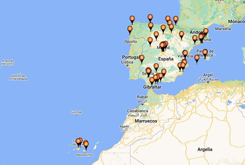 cajeros Bitcoin mapa