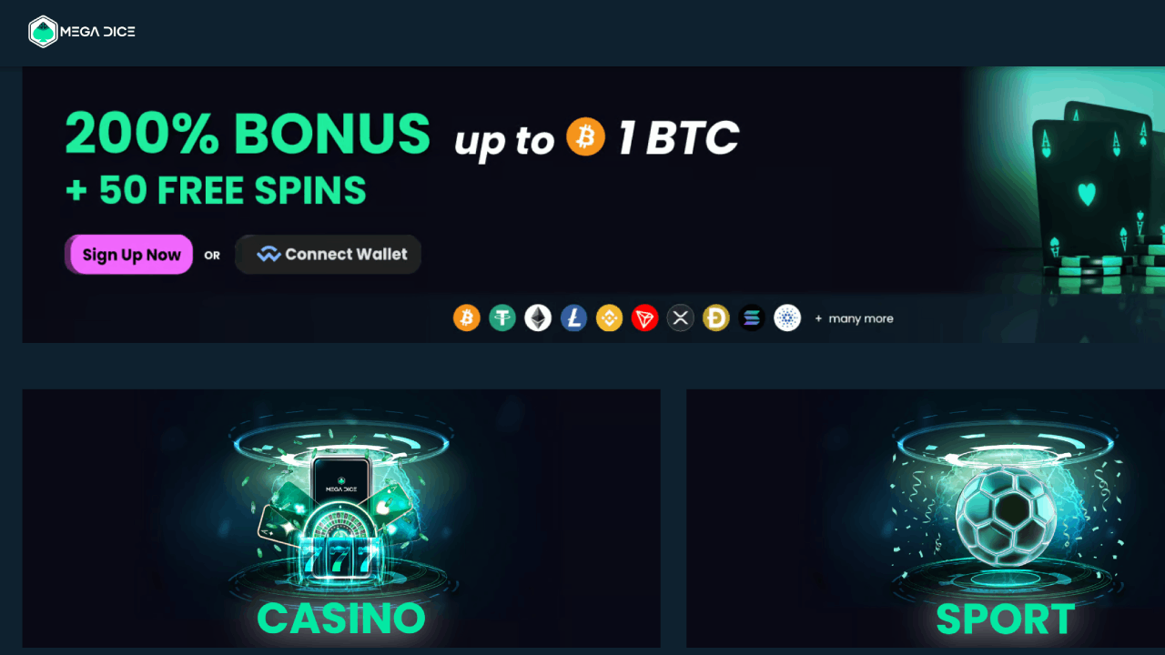 Mega Dice: Bonos de casino sin depósito y otras promociones