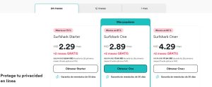 SurfsharkVPN, precio de Vpn en España