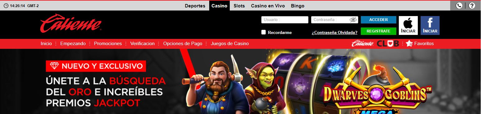 Registro caliente Casino