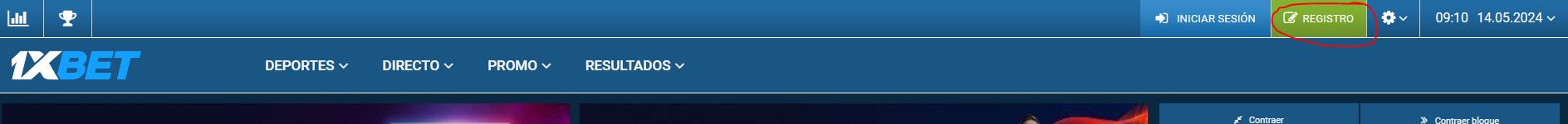 Registro 1xbet