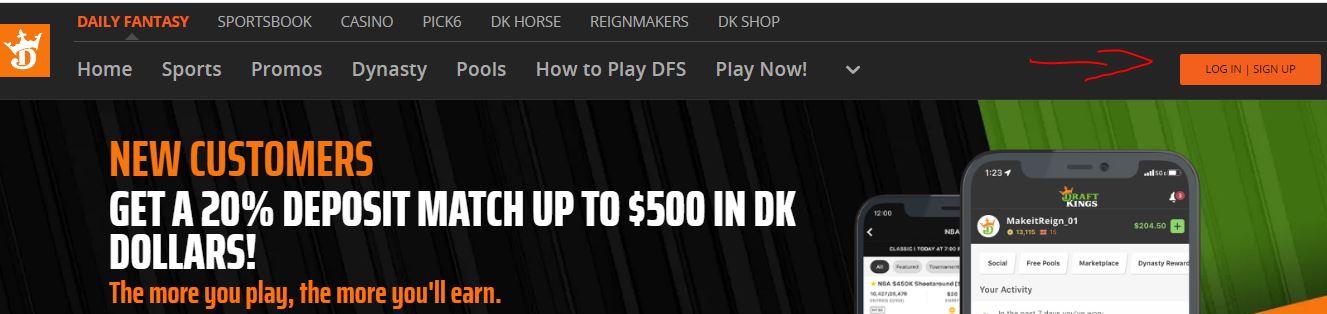 Cómo registrarse en DraftKings