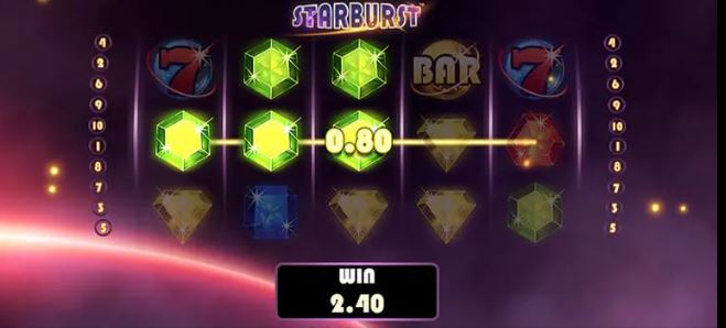 Tablas de pagos altos y bajos del juego Starburst