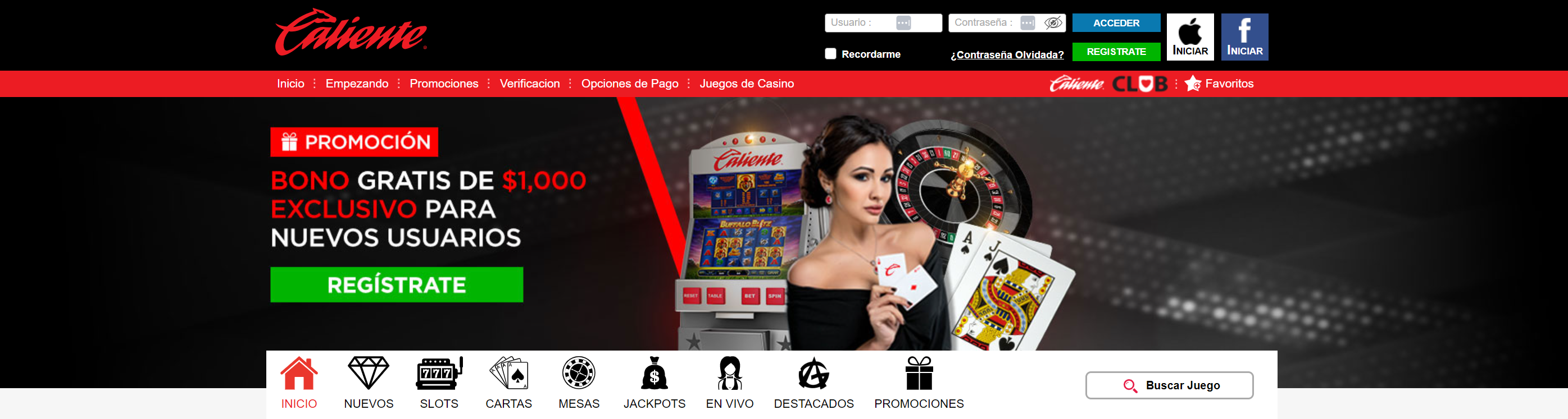 promociones y bono de bienvenida Caliente
