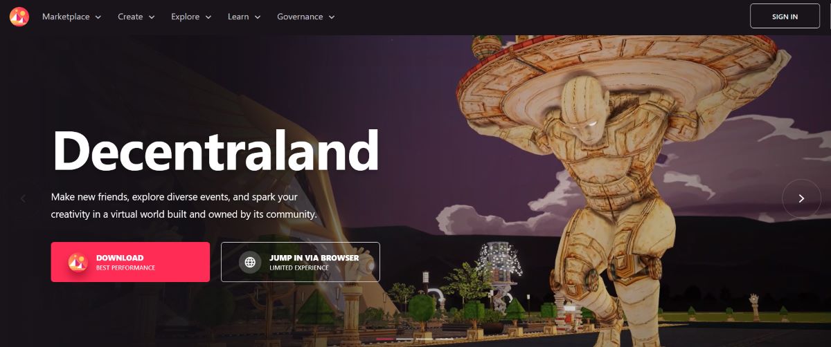 mejores criptomonedas del metaverso decentraland