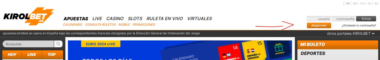 kirolbet registro