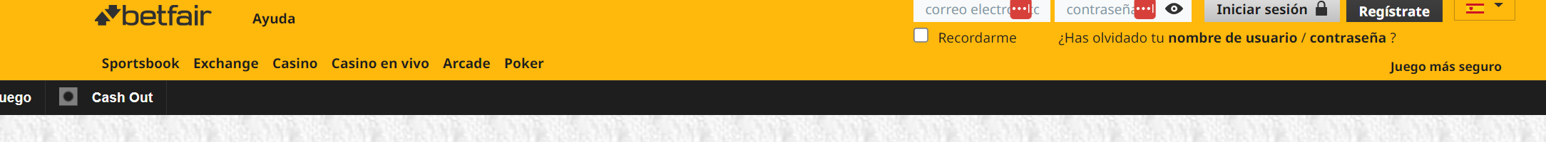 Comienza tu registro en Betfair 