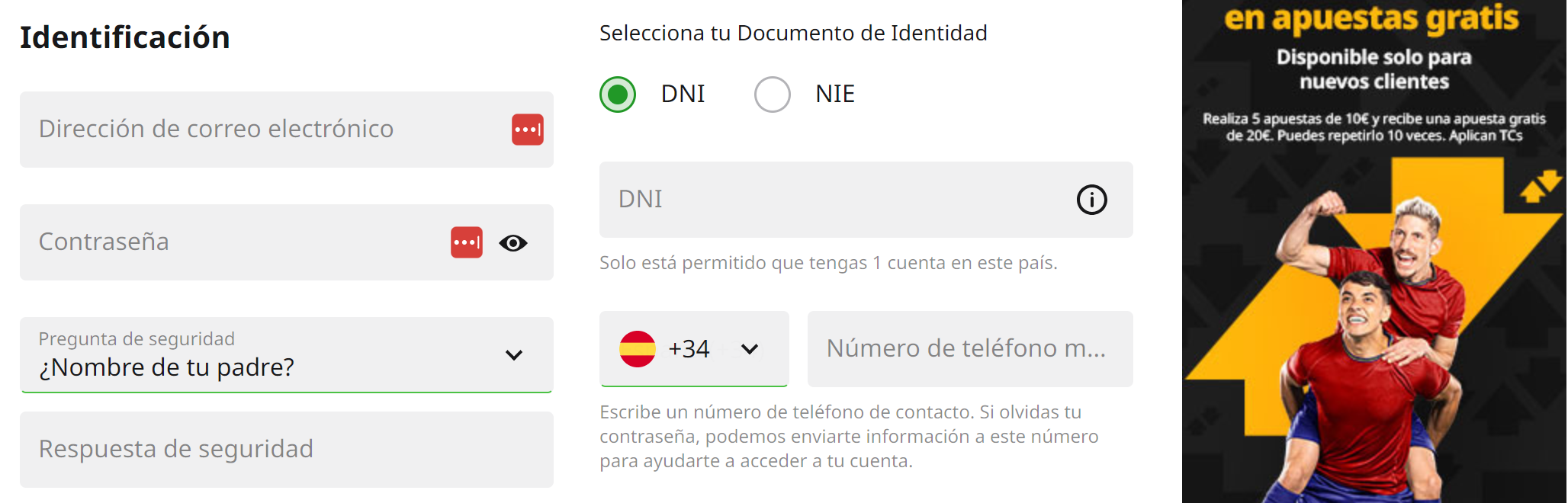 Completa el formulario