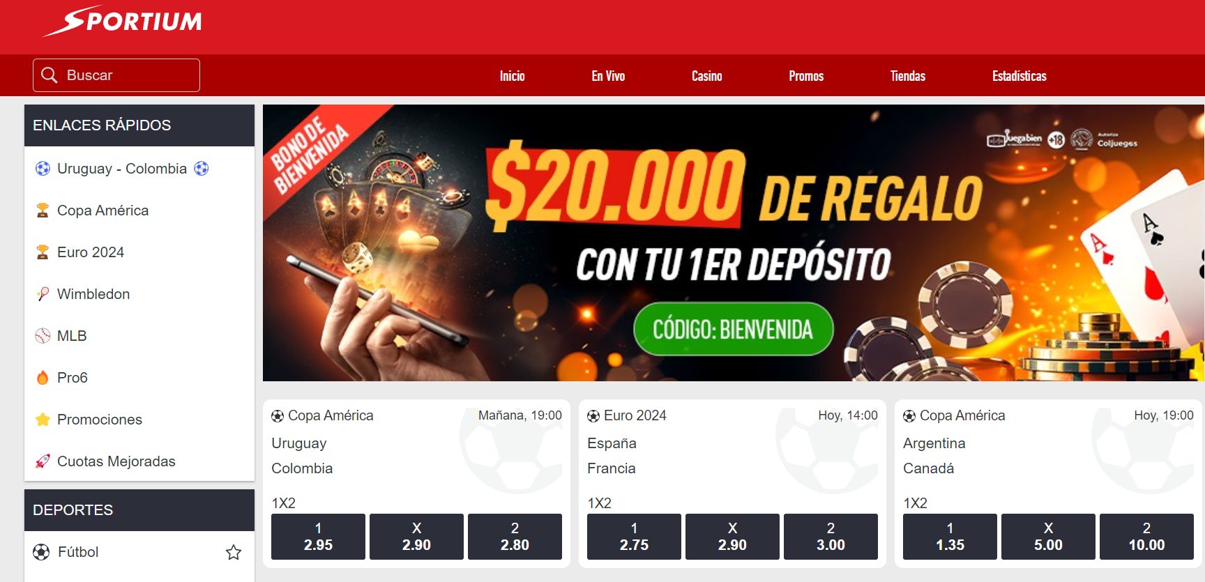 Ingresa a la página oficial de Sportium 