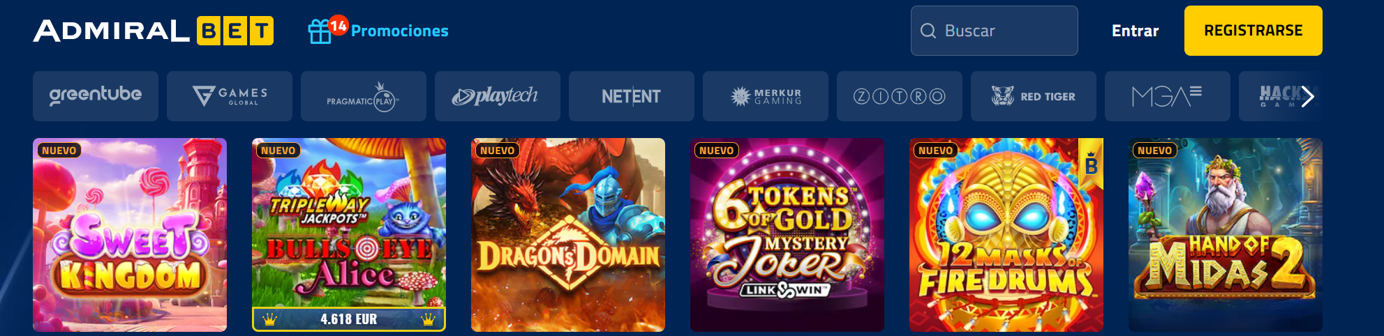 El casino de Admiralbet y sus juegos