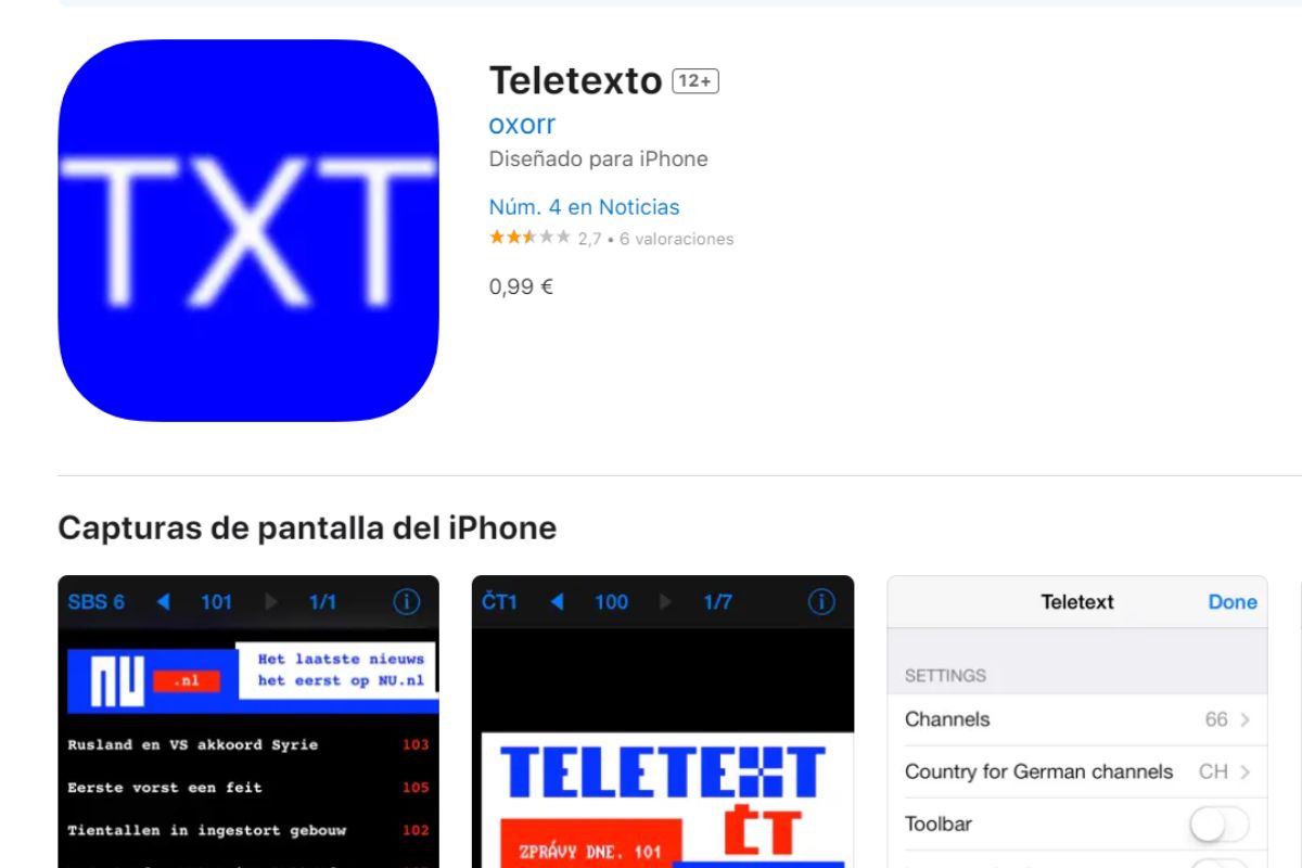 El Teletexto, también disponible para Smart TV en apps de la App Store (Techopedia_AppStore)