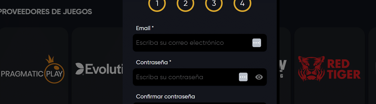 Formulario de registro Instant Casino