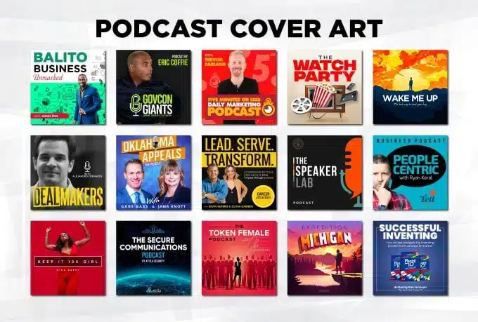Ejemplos de diseños para podcast