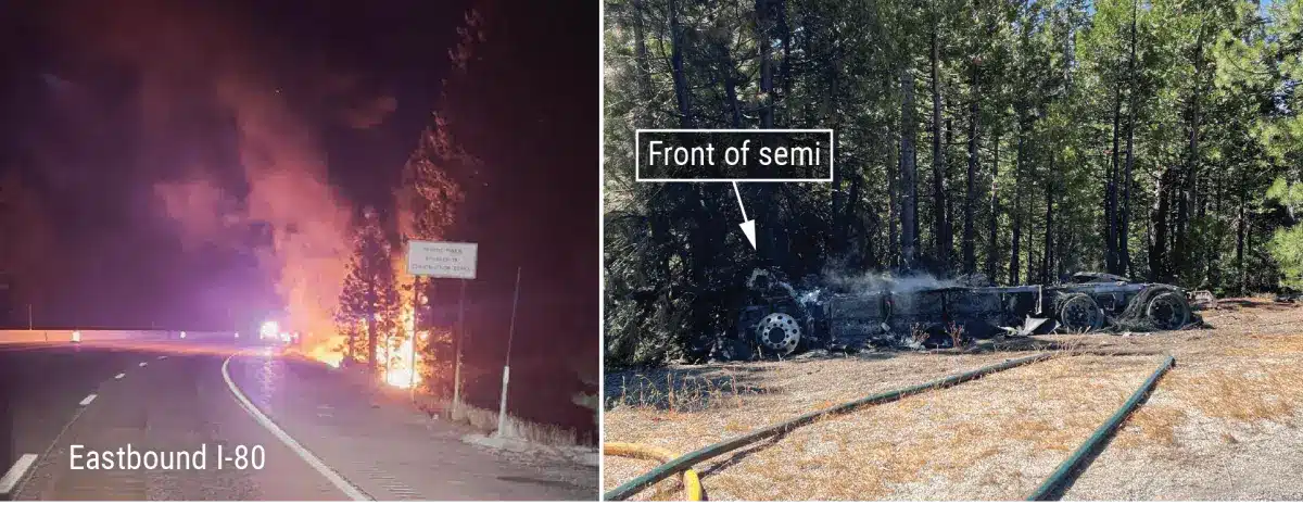 Incendio camión Tesla 