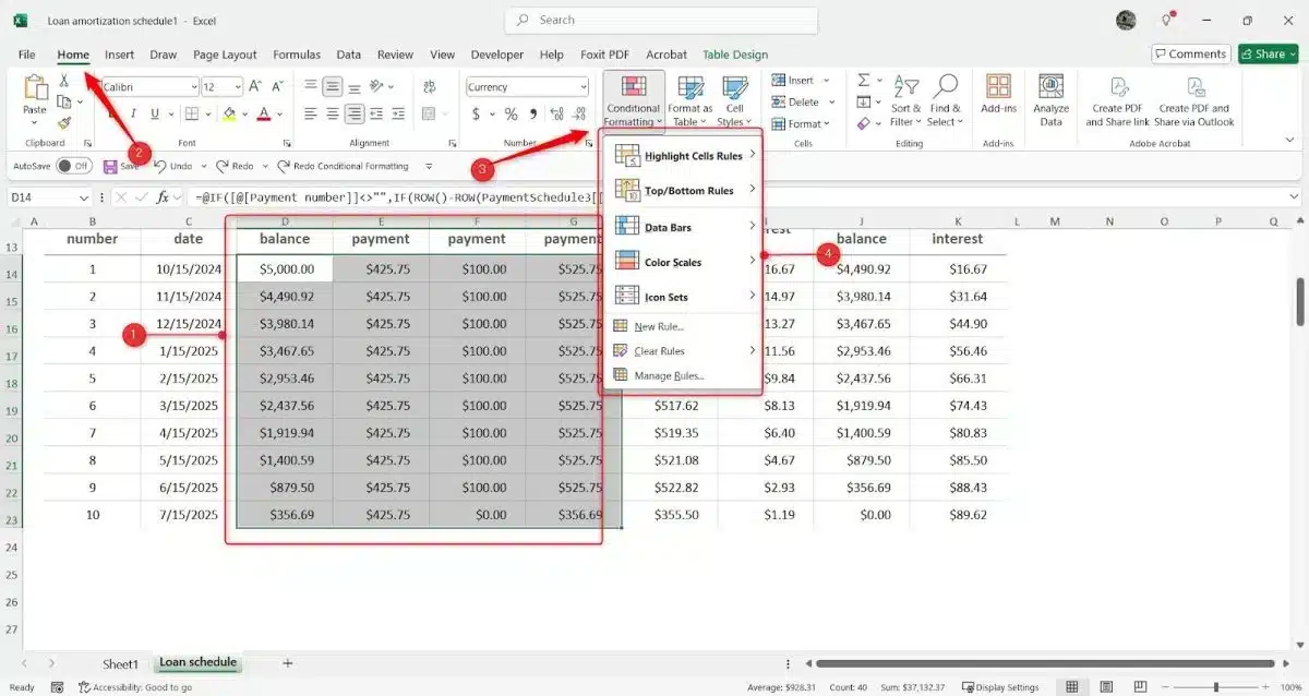 Formato condicional en Excel 