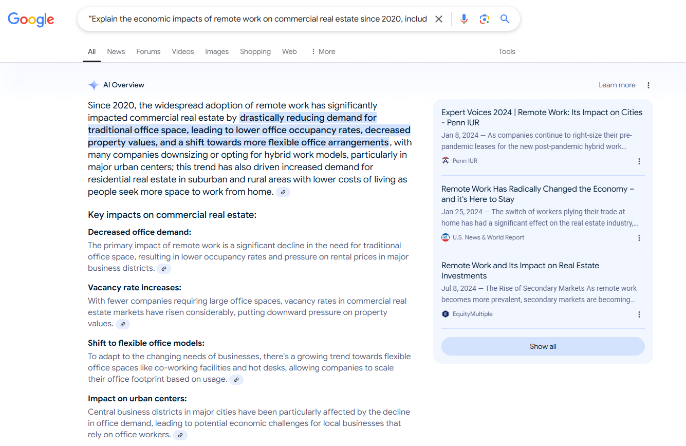 La respuesta de Google a una pregunta de investigación compleja