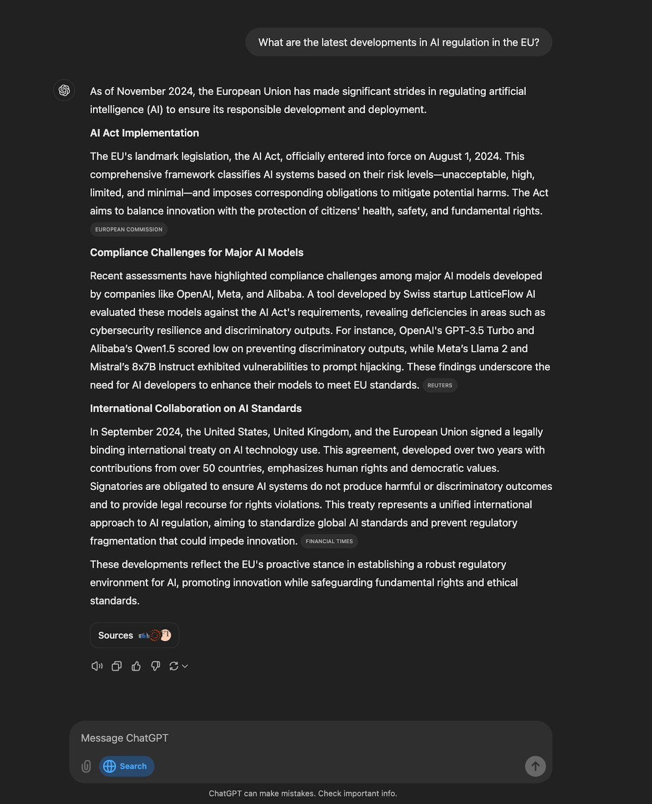 Respuesta de consulta de actulidad de ChatGPT