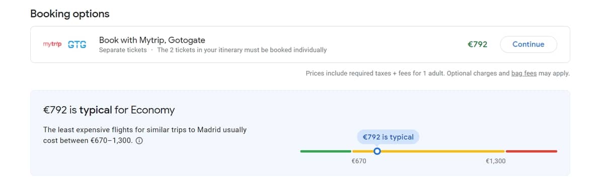 Comparador de vuelos barato de Google