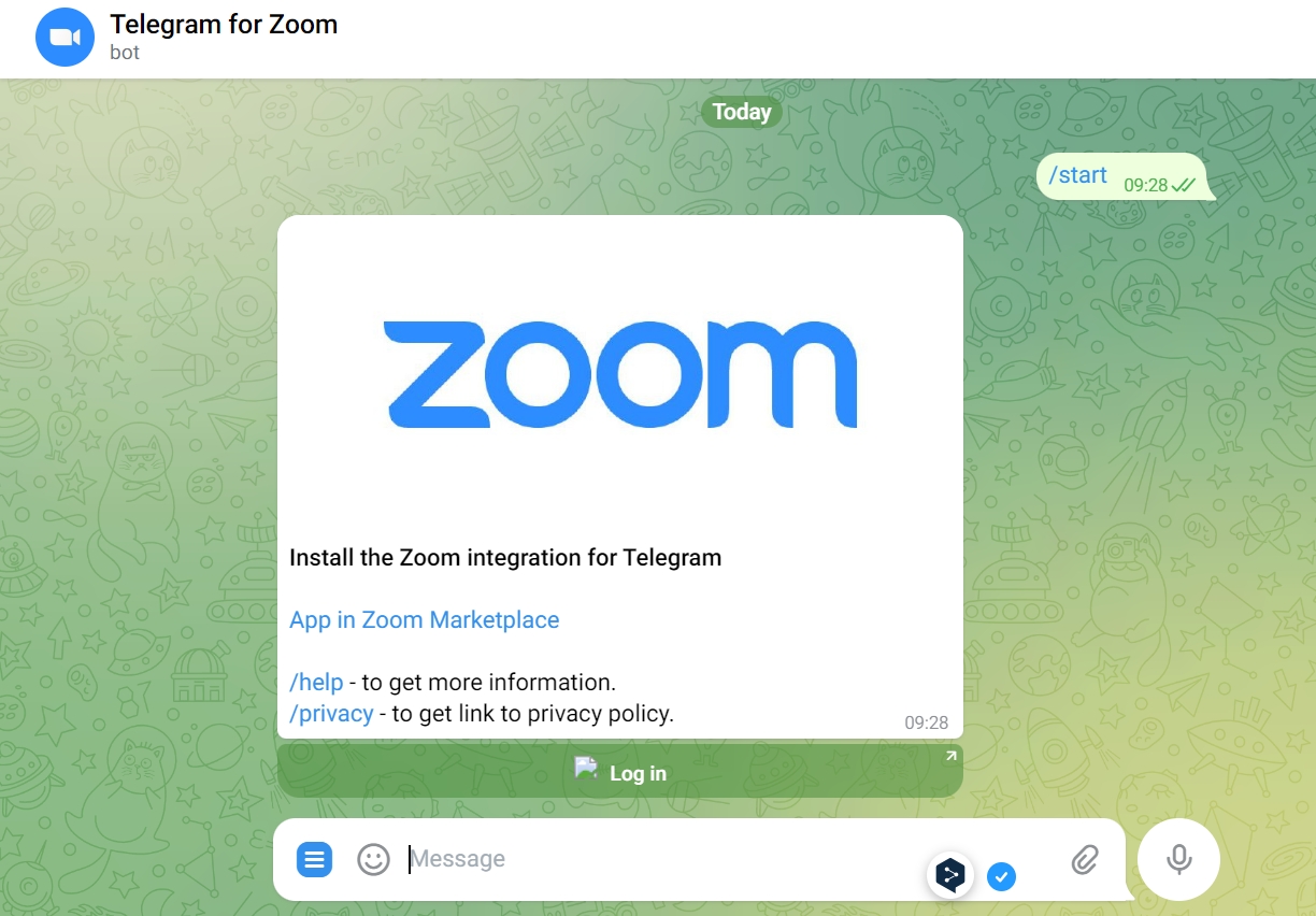 Bot telegram zoom