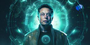 Elon Musk katsoo eteenäin takanaan mysteerinen pallo