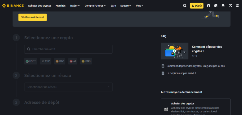 depot binance