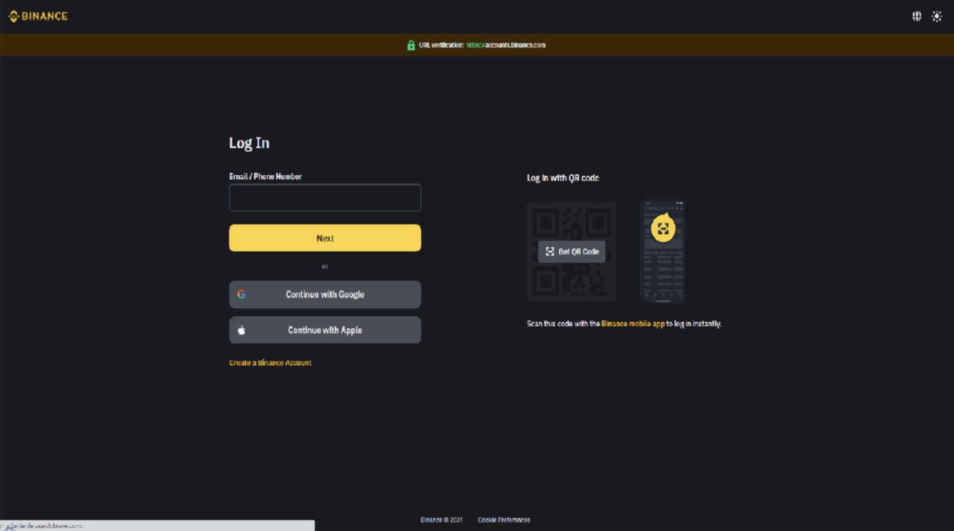 Créez un compte Binance