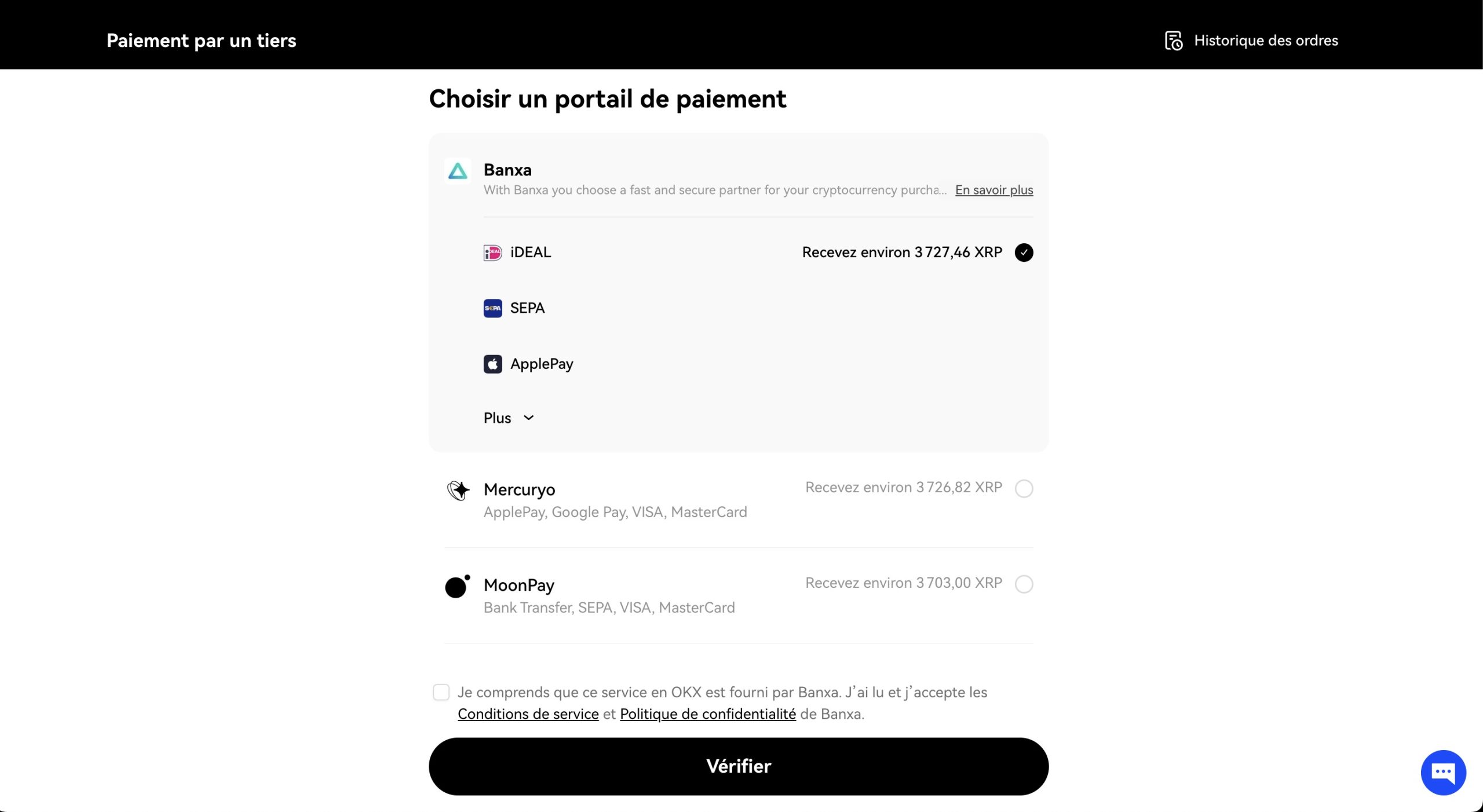 OKX - Paiement tiers