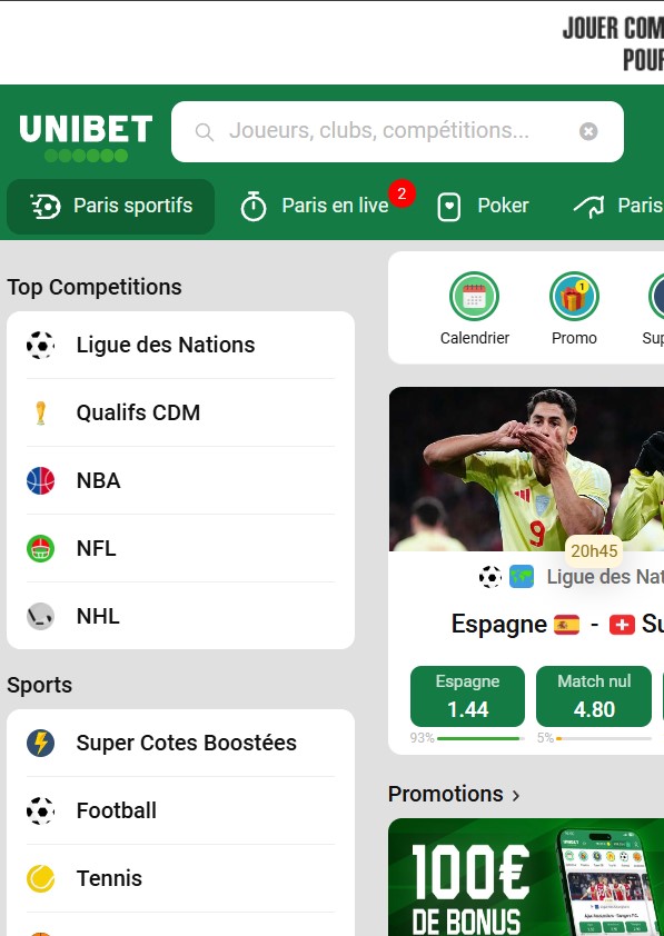 unibet nouveau casino france