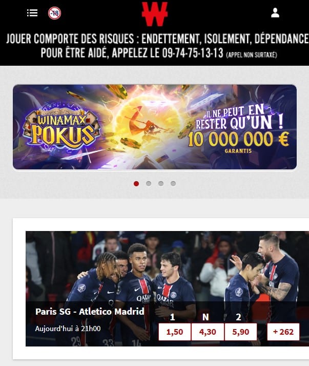 winamax casino bonus sans condition de mise