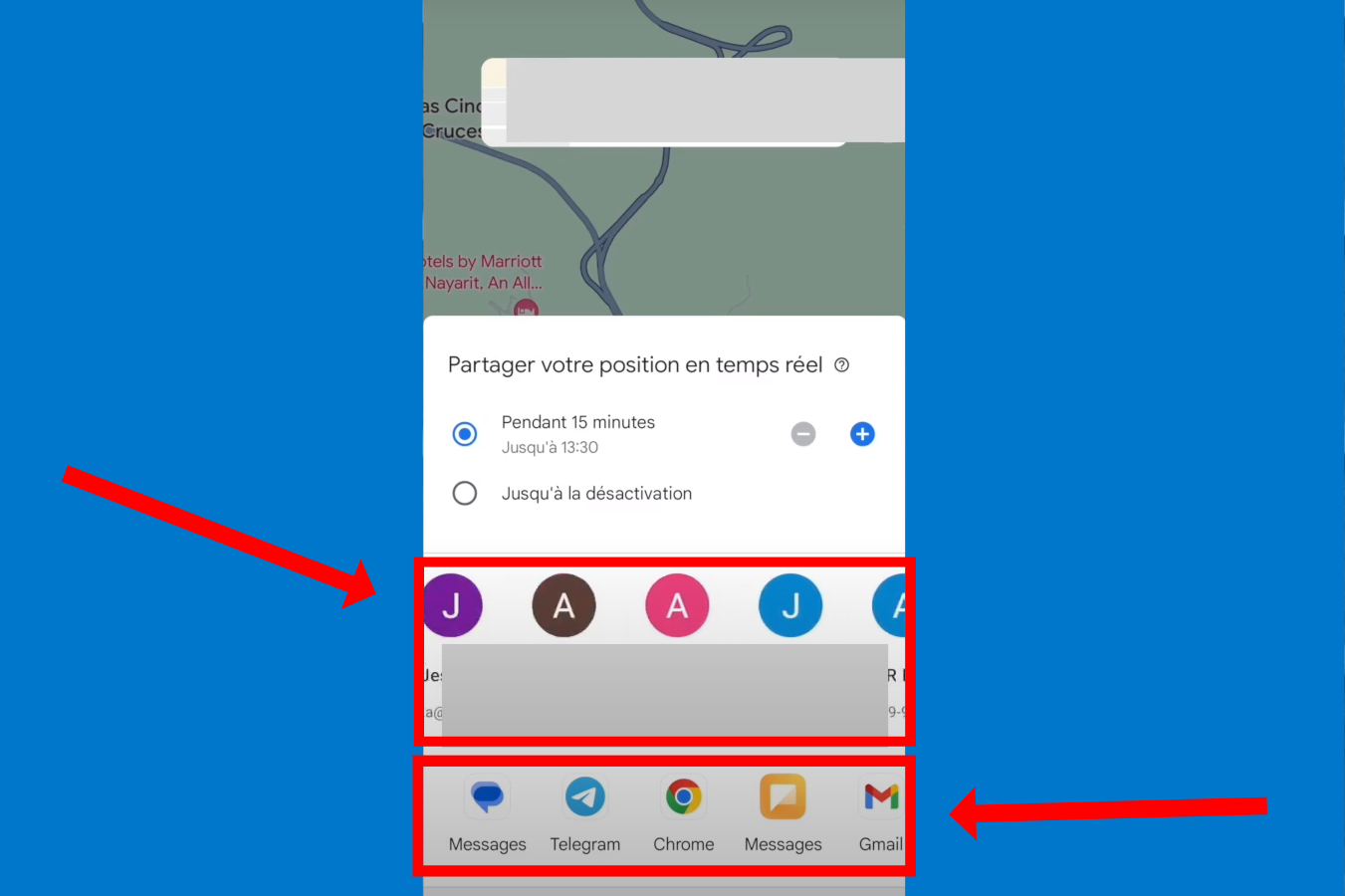 Partagez le lien créé par Google