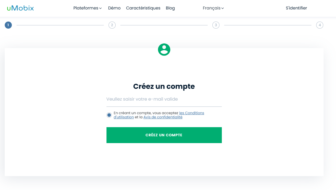 Téléchargez l'application uMobix sur l'appareil cible