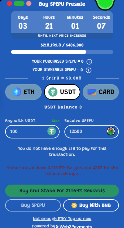 Acheter Pepe Unchained ($PEPU) en prévente avec un minimum de 5 $