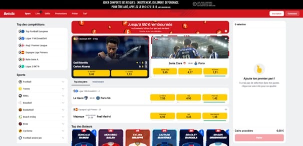Se rendre sur le site officiel de Betclic