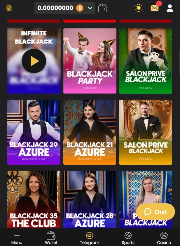 Sélectionner votre variante du Blackjack