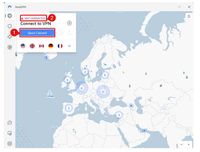 Lancez l'application et connectez-vous à un serveur
