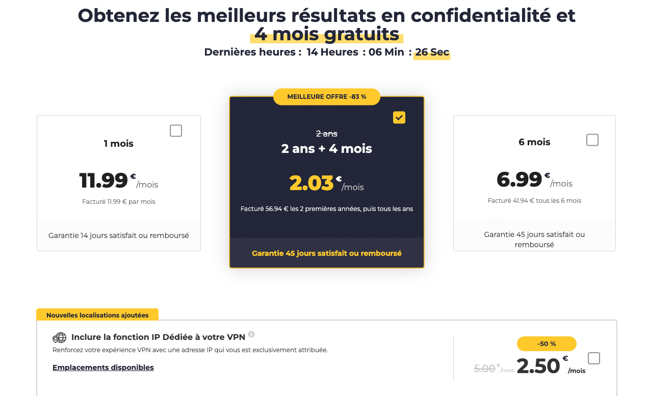 Choix du plan et souscription