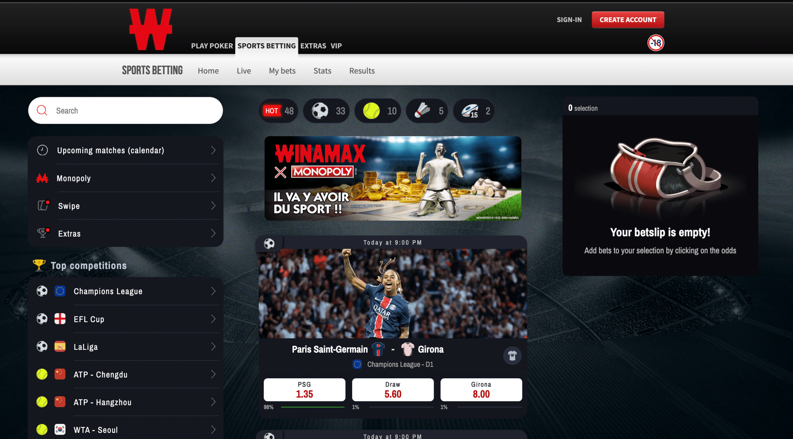 Aller sur le site du bookmaker
